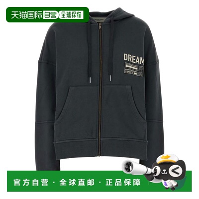 自营golden gooseZip-Fastening Anthracite Hoodie - black 美国
