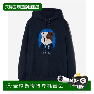 韩国直邮YALE Like 1小时内可退 Dan 百 学院风连帽衫 _海军蓝时尚