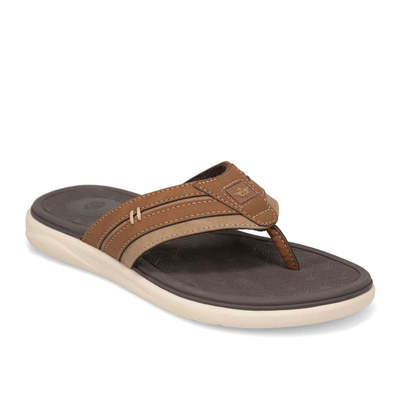 自营Dockers Mens Cliff Casual Nubuck Thong Flip Flop - dark