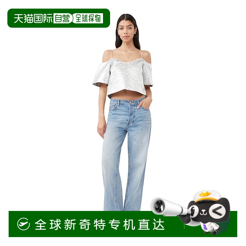 香港直邮GANNI 女士衬衫 F7812018 SS2023 白色 露肩罩衫