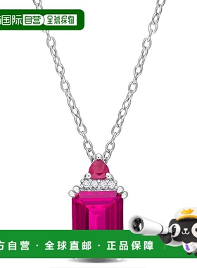 自营 925 纯银 Mimi & Max 女式 3 1/6 克拉 TGW 八角形粉色托帕