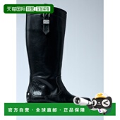 香港直邮GANNI S3022 甘尼 1h可退 女士 铆钉高筒靴 black黑色 舒