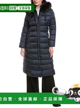 自营Tahari Nellie Maxi Puffer Coat - blue 美国奥莱直发