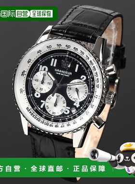 日本直邮GRANDEUR产自日本石英机芯男士手表黑色JOSC028W1
