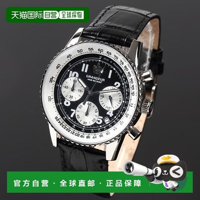 日本直邮GRANDEUR产自日本石英机芯男士手表黑色JOSC028W1