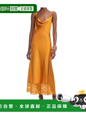 1h可退 香港直邮Self-Portrait 缎面中长连衣裙 PF25071MO