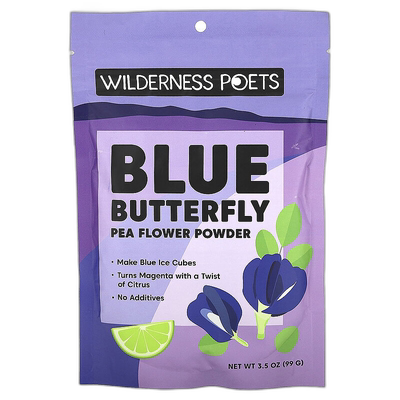 香港直邮Wilderness Poets LLC,蝴蝶豌豆花粉，蓝色抹茶味，3.5 9