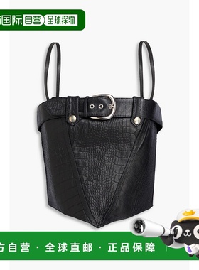 香港直邮ALESSANDRA RICH 亚历山德拉.瑞秋 女士 短款鳄鱼纹皮革