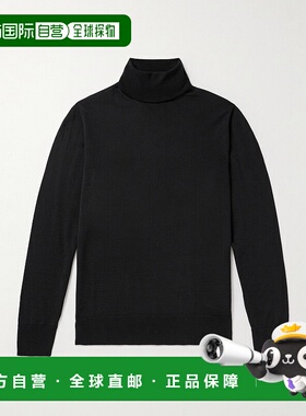 香港直邮Mr P. 男士 修身美利奴羊毛高领毛衣 MPLK00008SCOTTBlac