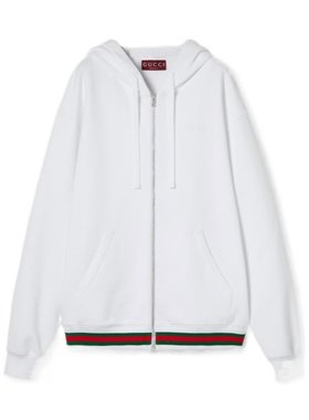 GUCCI 女士针织毛衣 810383XJG079692 SS2025 白色 长袖拉链卫衣