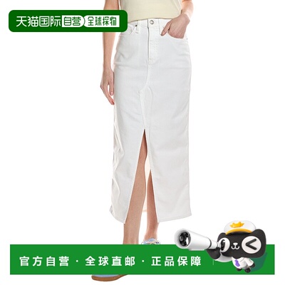 自营hudson jeansHUDSON牛仔裤重建Midi裙子-白色 美国奥莱直发