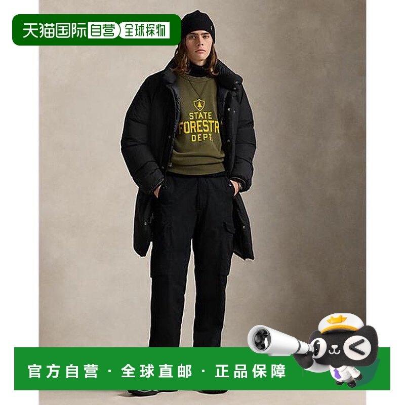 日本直邮Polo Ralph Lauren 刺绣立领拉链中长款长袖羽绒服 男款