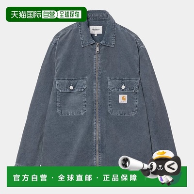 自营欧洲直邮Carhartt Wip 男士暗蓝色棉衬衫夹克长袖灯芯绒