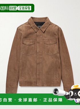 1h可退 香港直邮潮奢 YVES SALOMON 男士 绒面革夹克 25E24EHV205