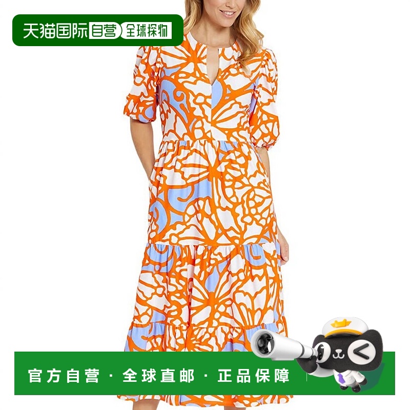 自营jude connallyJordana Tiered Dress In Grand Wings Bluebel