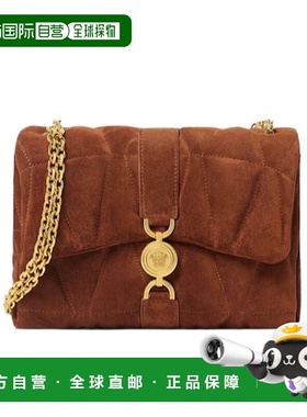 1h可退 香港直邮Versace Kleio 绗缝绒面单肩包 10159641A17076