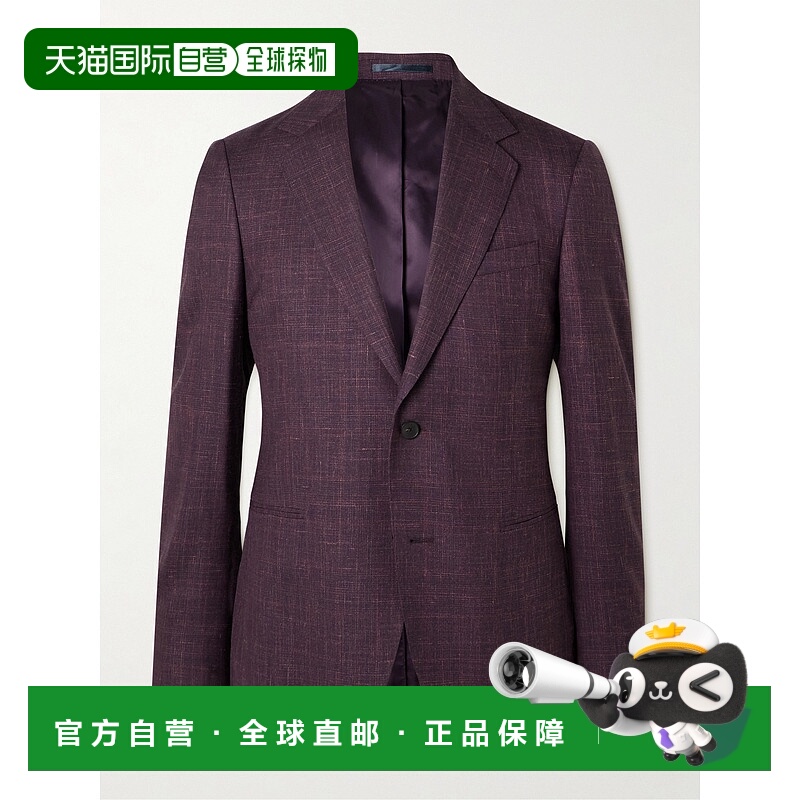 1h可退 香港直邮潮奢 Mr P. 男士 修身初剪羊毛真丝亚麻混纺西装