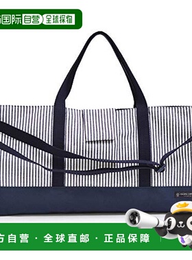 【日本直邮】Colorful Candy Style 口风琴包  条纹 深蓝色 N4319