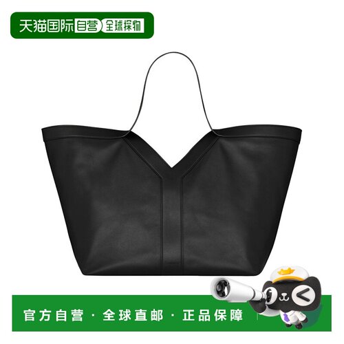 自营欧洲直邮Ysl/圣罗兰 女士黑色小牛皮拉链内袋钩扣Y形缝线标志