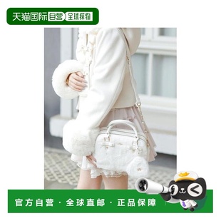 日本直邮日潮 Lisa双蝴蝶结毛绒小包手提包斜挎包单肩包 Liz