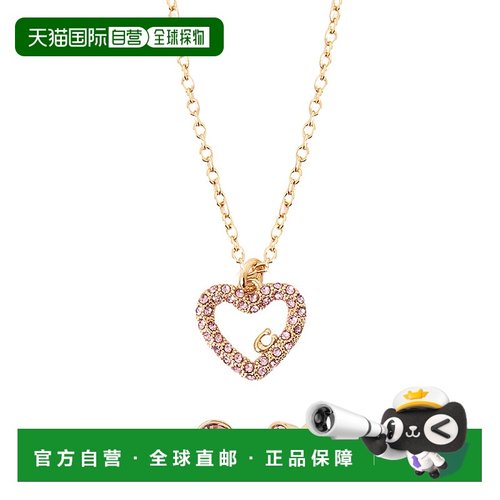 1h可退 韩国直邮coach 女士 项链蔻驰水晶吊坠