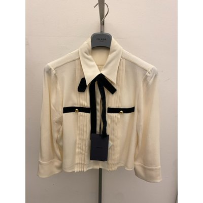 PRADA 女士衬衫 P484H156AF0304 SS2025 浅棕色 长袖衬衫