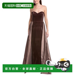 自营Rene Ruiz Sculpted Bodice Gown - brown 美国奥莱直发长裙