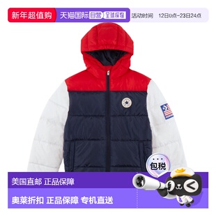 自营Converse Varsity Puffer Jacket Boys  Colorblock Full Zip