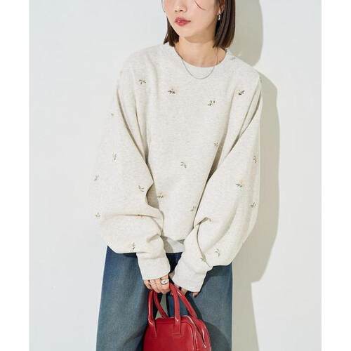 1h可退 日本直邮官方授权 FREAK'S STORE 小花刺绣 裏起毛 卫衣 2