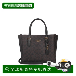 奥莱款 香港直邮COACH 女士PVC配皮单肩斜挎手提包蔻驰托特包背包