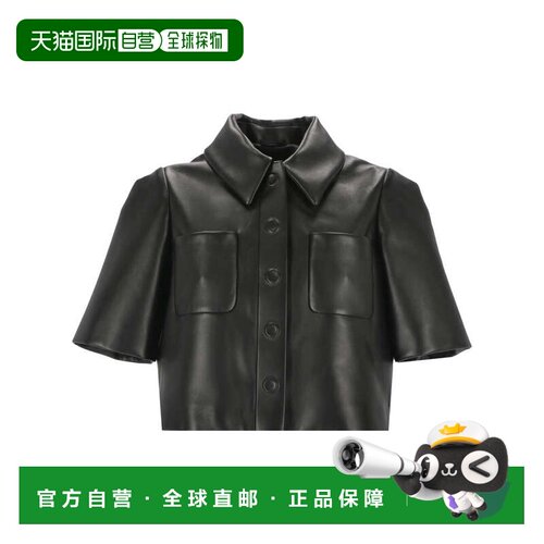 香港直邮LOEWE 女士皮衣 S540Y30L441100 AW2023 黑色 胸袋短袖皮