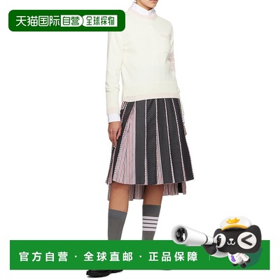 香港直邮Thom Browne 褶皱细节羊毛半身裙A字裙 FGC995A00626