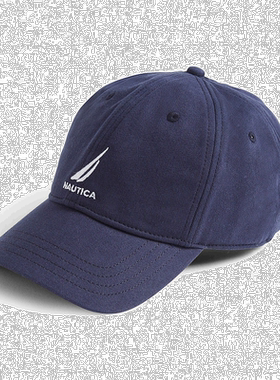 自营Nautica/诺帝卡 男式 J-Class 刺绣帽 海军蓝 美国 美国奥莱