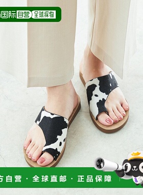 日本直邮Menue 人造皮革平跟搭扣凉鞋 ME8623BW02393 黑色厚底