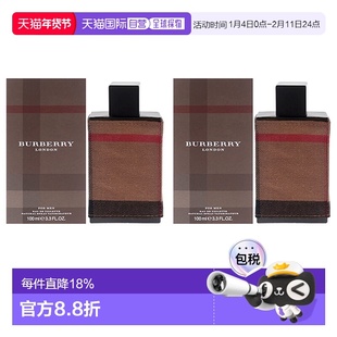美国直邮Burberry博柏利伦敦男士(2支装)男士香水EDT-100ml正品