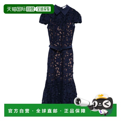 1h可退 香港直邮Self-Portrait 女士 蕾丝中长连衣裙 RS26171MNNA