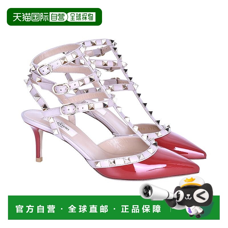 香港直邮VALENTINO 华伦天奴 /女士优雅铆钉绑带皮质高跟凉鞋RW2S