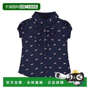 自营Hope & Henry Horse Print Peter Pan Collar Shirt - blue