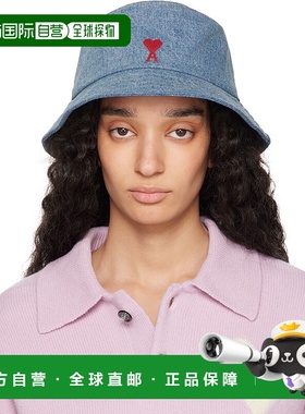 香港直邮潮奢 Ami Paris 女士 蓝色 Cotton Ami de Coeur Embroid