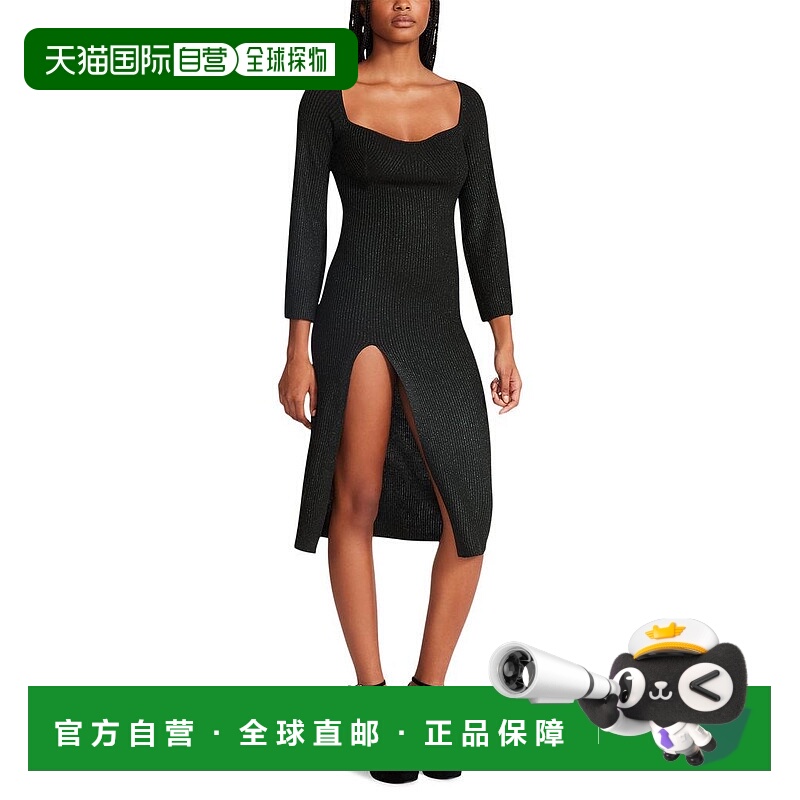 1h可退 【美国直邮】steve madden 女士 连衣裙长袖针织开衩