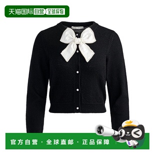 Wool Cardigan Soft olivia Black Dollie Bow 自营alice