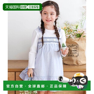 1h可退 日本直邮SLAP SLIP 儿童女童花柄拼接连衣裙 半透明蕾丝设