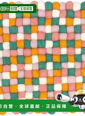 【日本直邮】丸真 Nepal 尼泊尔Pokopoko方形锅垫 橙色 手工制作