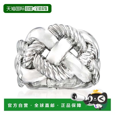 自营Ross-Simons Italian Sterling Silver Wide Braided Ring -