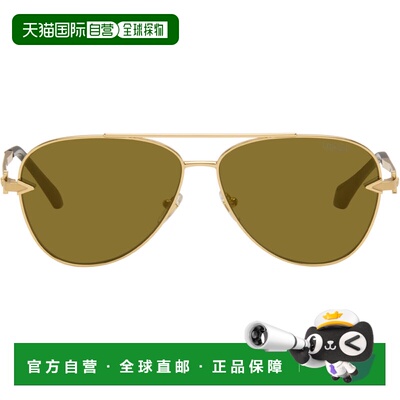 1h可退 香港直邮versace 范思哲 男士 金色 Avanti Pilot 太阳镜