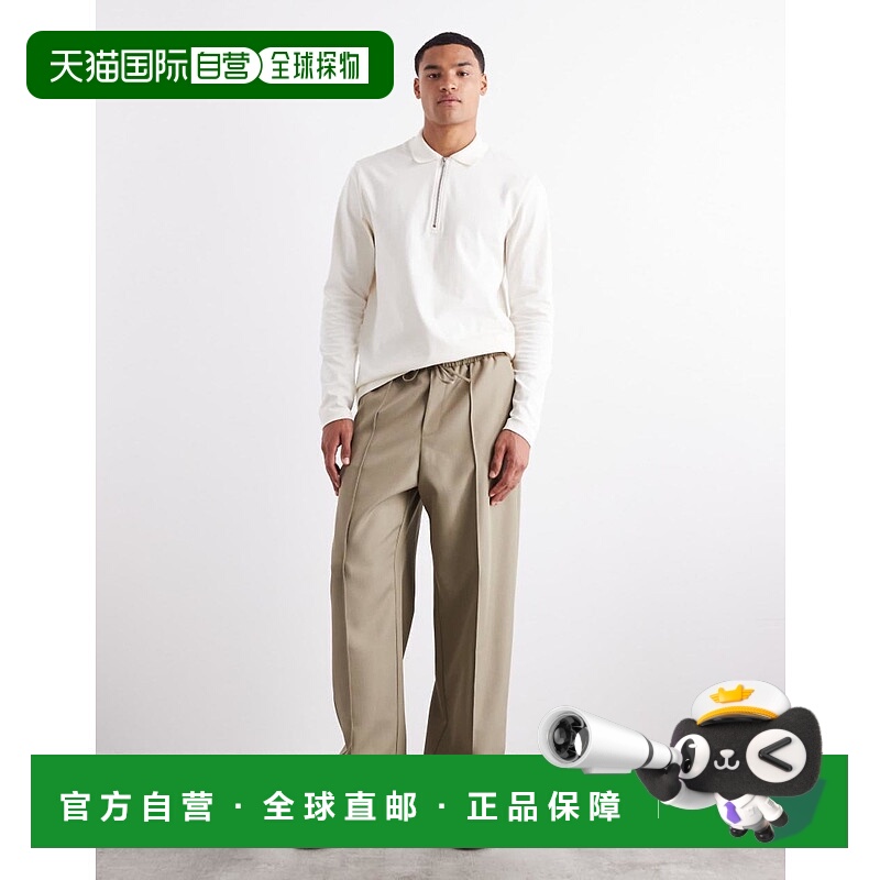 1h可退 香港直邮ASOS 男士 smart co-ord pull 设计橄榄绿人字纹