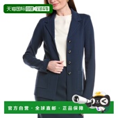美国 Knit John 自营St. Collared Flat Button blue Blazer