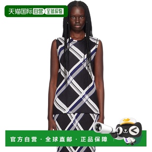 香港直邮潮奢 黑色格纹背心 Burberry 女士 808889 巴宝莉 1h可退