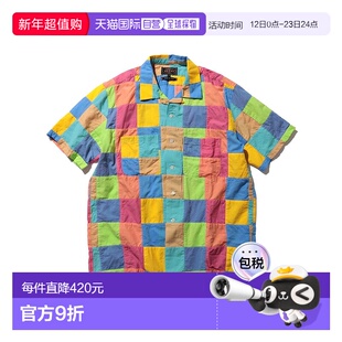 1h可退 日本直邮BEAMS PLUS 男士拼色方格短袖衬衫 38010197139