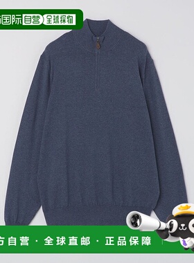 日本直邮SHIPS ALANPAINE 12 gauge羊毛/棉混纺半拉链立领针织衫
